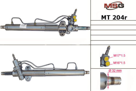 Рульова рейка з ГУР відновлена Mitsubishi Pajero III 00-07 MSG MT204R