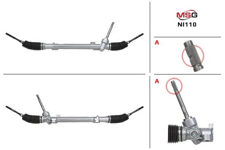 Рулевая рейка без ГУР новая Nissan Rogue 13-20, Nissan X-Trail T32 14-21 MSG NI110