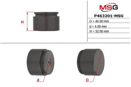 Поршень передн. тормозного суппорта (Brembo Ø46x32) VW Touareg 06-10 /Subaru Impreza 01- /LandRover Range Rover 05-13 MSG P463201-MSG