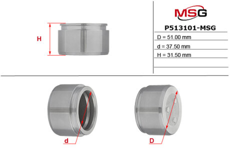 Поршень тормозного суппорта перед. (Sumitomo 51x31,5) Toyota Land Cruiser 100 98- MSG P513101-MSG