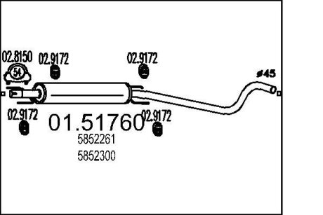 Середній глушник вихлопних газів MTS 01.51760