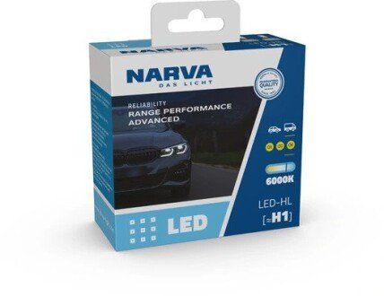 Лампа світлодіодна LED H1 12/24V Range Performance Advanced 19W 6000K (комплект) NARVA 181818100