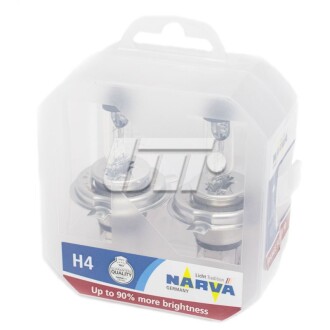 Лампа накаливания SET H4 12V 60/55 W P43t RANGE POWER +90 (к-т 2шт) (выр-во) NARVA 48003S2