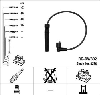 Комплект високовольтних проводів NGK 8276