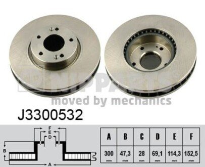 Гальмівний диск NIPPARTS J3300532