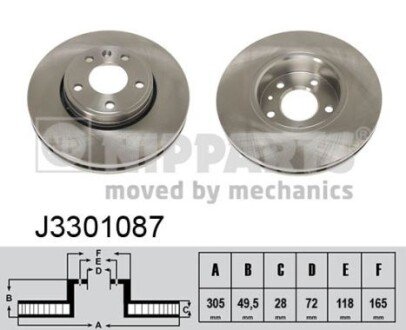 Гальмівний диск NIPPARTS J3301087