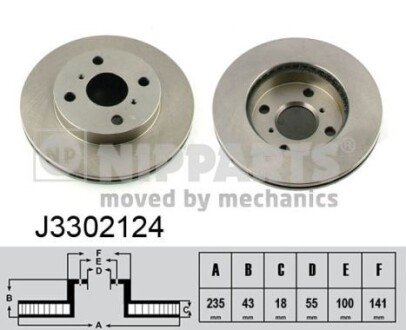 Гальмівний диск NIPPARTS J3302124