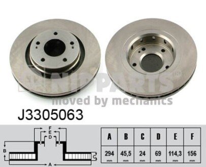 Диск гальмівний NIPPARTS J3305063