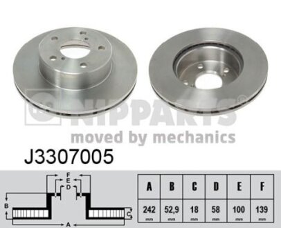 Диск гальмівний NIPPARTS J3307005