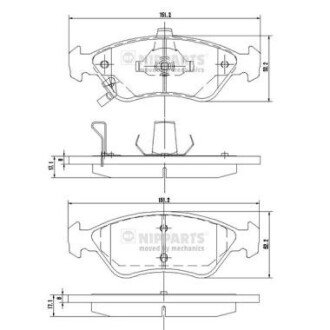 Тормозные колодки дисковые NIPPARTS J3600303