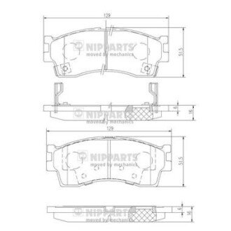 Тормозные колодки дисковые NIPPARTS J3600308