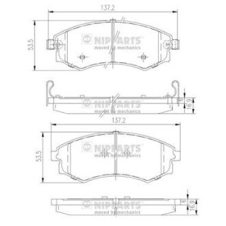 Тормозные колодки дисковые NIPPARTS J3600401