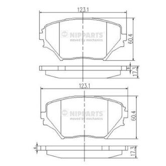 Гальмівні колодки NIPPARTS J3602095