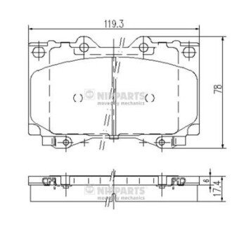 Тормозные колодки дисковые NIPPARTS J3602097