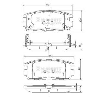 Гальмівні колодки NIPPARTS J3610905