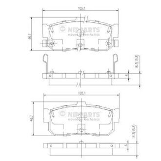 Гальмівні колодки NIPPARTS J3611034