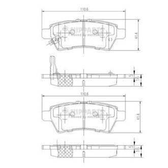 Гальмівні колодки NIPPARTS J3611050