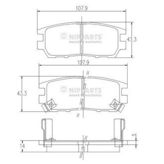 Гальмівні колодки NIPPARTS J3615005