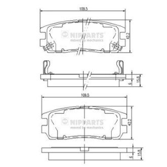 Гальмівні колодки NIPPARTS J3619001