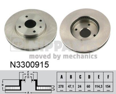 Гальмiвний диск NIPPARTS N3300915