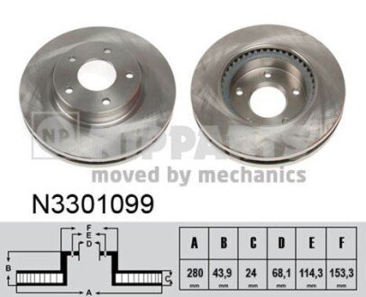 Диск гальмівний NIPPARTS N3301099