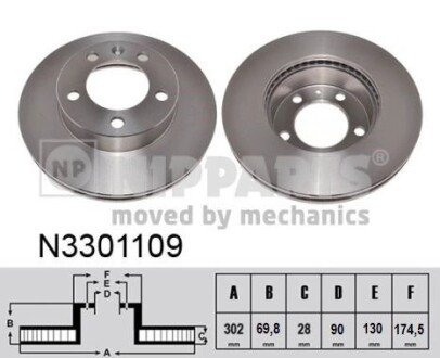 Гальмівний диск NIPPARTS N3301109