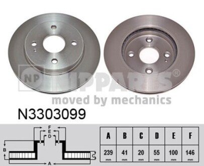 Гальмiвний диск NIPPARTS N3303099