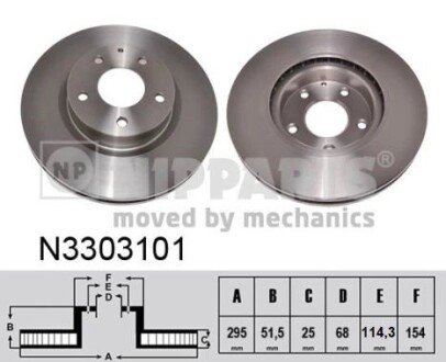 Гальмівний диск NIPPARTS N3303101