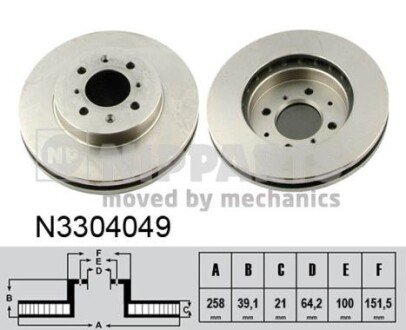 Гальмівний диск NIPPARTS N3304049