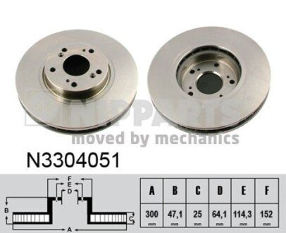 Гальмiвний диск NIPPARTS N3304051