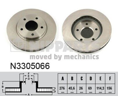 Диск гальмівний NIPPARTS N3305066