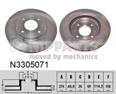 Диск гальмівний NIPPARTS N3305071