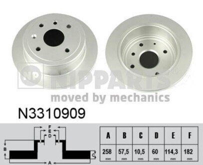 Диск гальмівний NIPPARTS N3310909