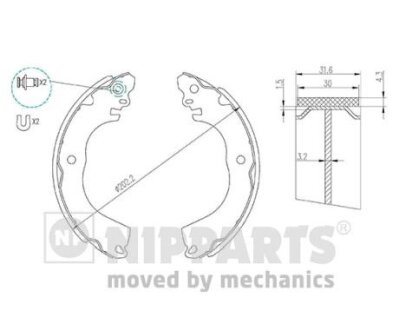 Гальмівні колодки NIPPARTS N3505049