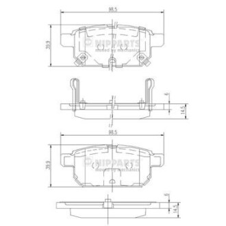 Гальмівні колодки NIPPARTS N3618002