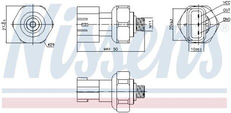 Датчик тиску NISSENS 301090 (фото 1)