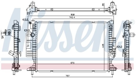 Радіатор охолодження FORD C-MAX / FOCUS III (10-) NISSENS 606215