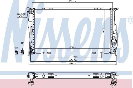 Радіатор охолодження BMW 1/3 SERIES NISSENS 60832