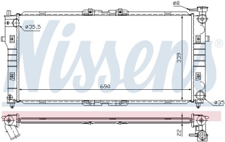 Радіатор охолодження Mazda 626 седан IV (GE) NISSENS 62392A (фото 1)