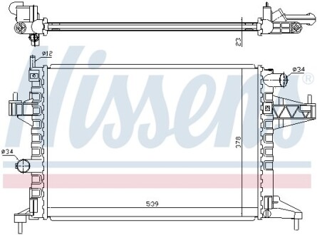 Радиатор охлаждения OPEL CORSA C (00-)/ COMBO (00-) (выр-во) NISSENS 63008