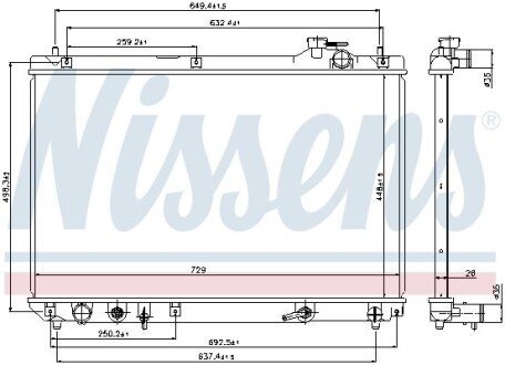 Радіатор охолодження LEXUS RX I (MCU15) (97-) NISSENS 64659