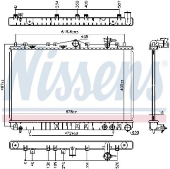 Радіатор охолодження HYUNDAI Sonata II (Y-3) NISSENS 67006