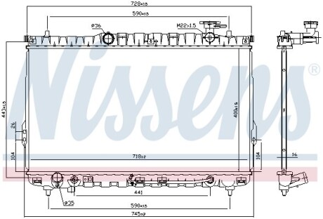 Радиатор охлаждения HYUNDAI SANTA FE (SM) (00-) (выр-во) NISSENS 67030