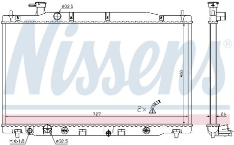 Радіатор охолодження HONDA CR-V (RE) (06-) NISSENS 681372 (фото 1)