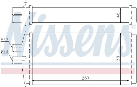 Радіатор обігрівача SKODA FELICIA (6U) (94-) 1.3 NISSENS 73655