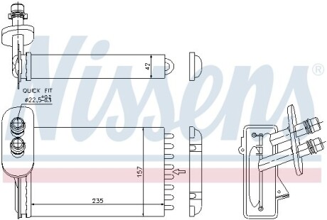 Радиатор печки AUDI; SEAT; SKODA; VW (выр-во) NISSENS 73921