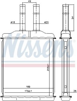 Радиатор обогревателя CHEVROLET Epica (V250), Evanda (V200) (выр-во) NISSENS 76505