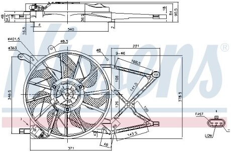 Вентилятор радіатора OPEL ASTRA G (98-) NISSENS 85154