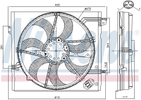 Вентилятор двигуна NISSAN QASHQAI (J11) (13-) NISSENS 85946