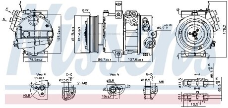 Компресор кондиціонера HYUNDAI TUCSON/KIA SPORTAGE (2015) 2.0 CVVT) NISSENS 890751